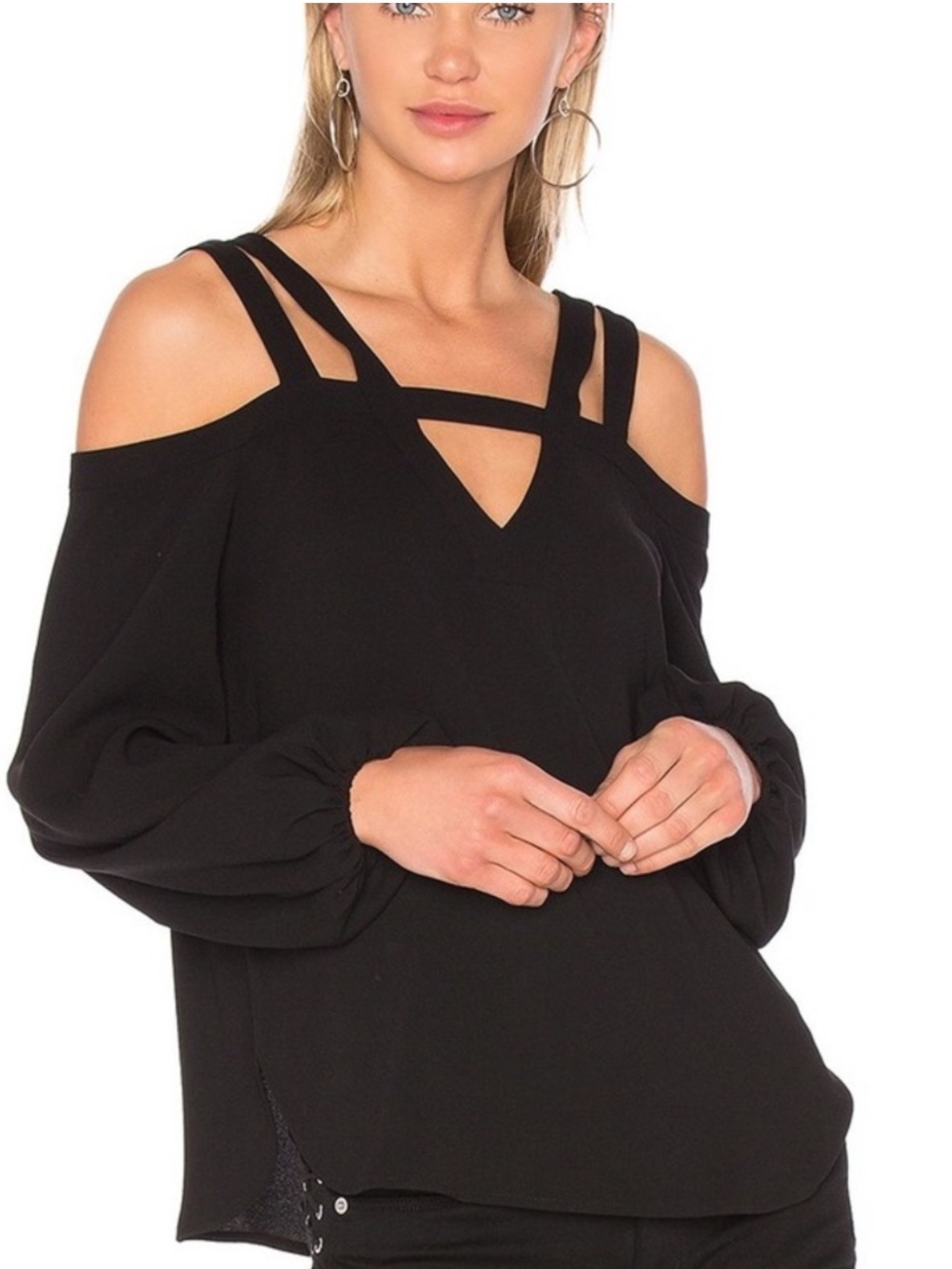 BCBGMaxAzria Tina Cold-Shoulder Top